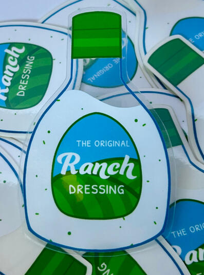 ranch bottle clear sticker