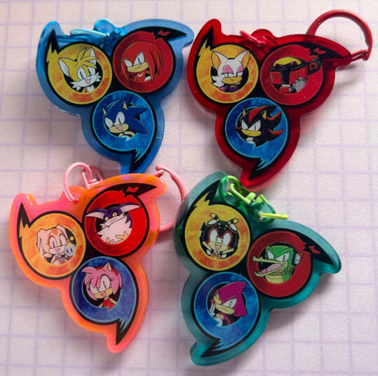 Sonic Heroes Team Logo keychains (2.5")